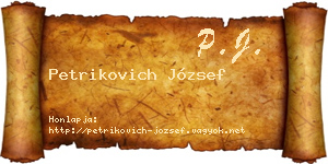 Petrikovich József névjegykártya