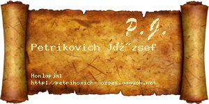 Petrikovich József névjegykártya