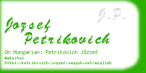 jozsef petrikovich business card