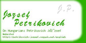 jozsef petrikovich business card